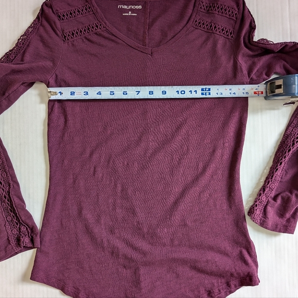 Maurice's Deep Purple Shirt With Crochet Details - Picture 10 of 13